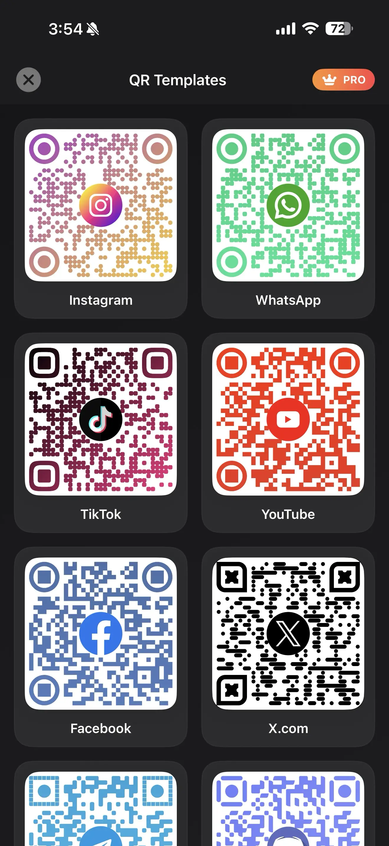 Ready-made QR code templates for quick creation